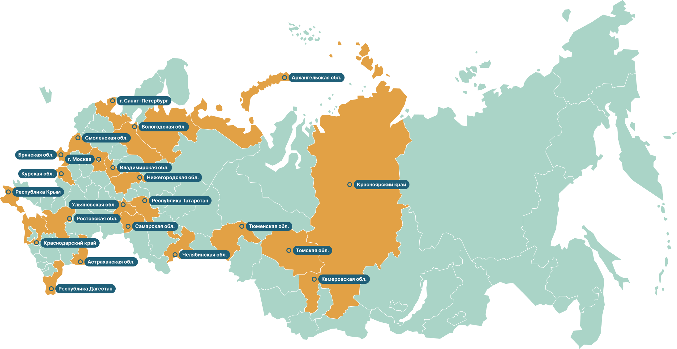 География помощи: 22 региона